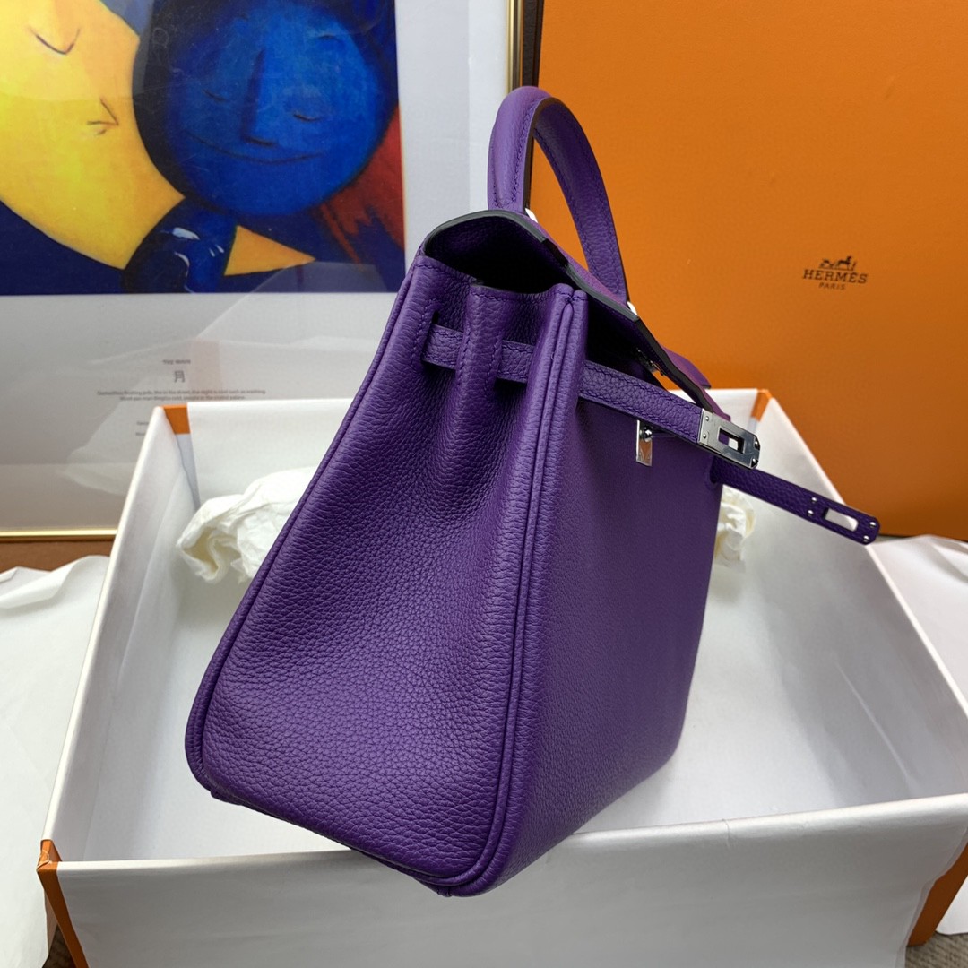 H**me5 Kelly 25 Retourne Togo Purple Bag For Women, Women’s Handbags, Shoulder Bags 10in/25cm