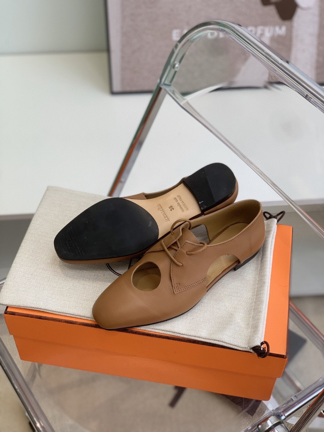 H**me5 Epoca Oxford Shoe Brown For Women, Women’s Shoes H221024Z