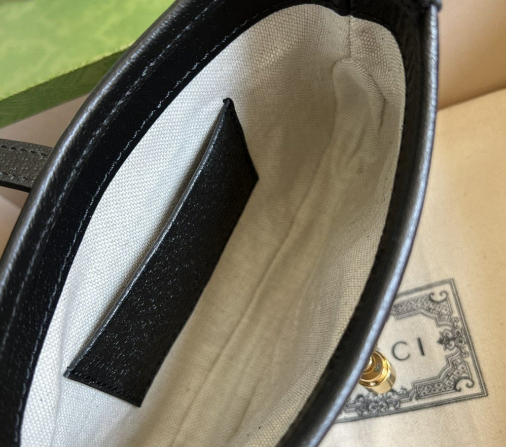 Gvc*1 Jackie 1961 Mini Shoulder Bag Black And Ivory GG Denim Jacquard For Women 7.5in/19cm GG 685127 UN3AG 1294