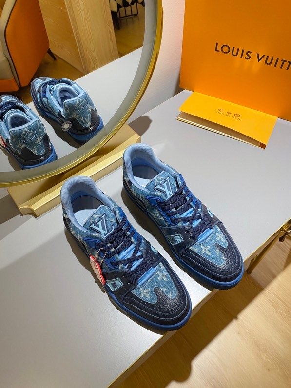 L0vis Vvtt0n Trainer Sneaker Monogram Denim Blue Nigo/Virgil Abloh For Men LV 1A9IQ9