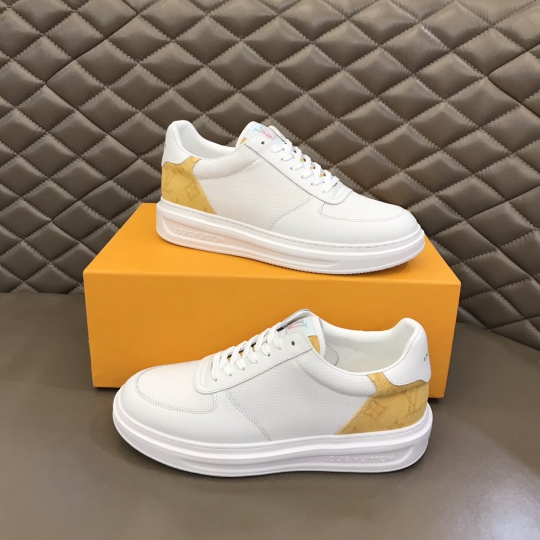 L0vis Vvtt0n Rivoli Sneaker Monogram Metallic Canvas White/Yellow For Men LV