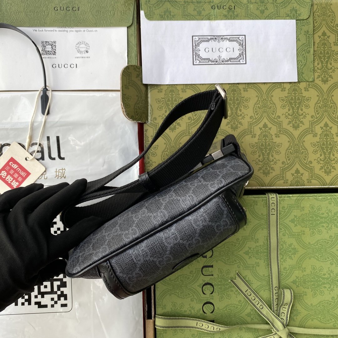 Gvc*1 Belt Bag With Interlocking G Black GG Svp*me Canvas For Men 9in/23cm GG ‎682933 92THN 1000