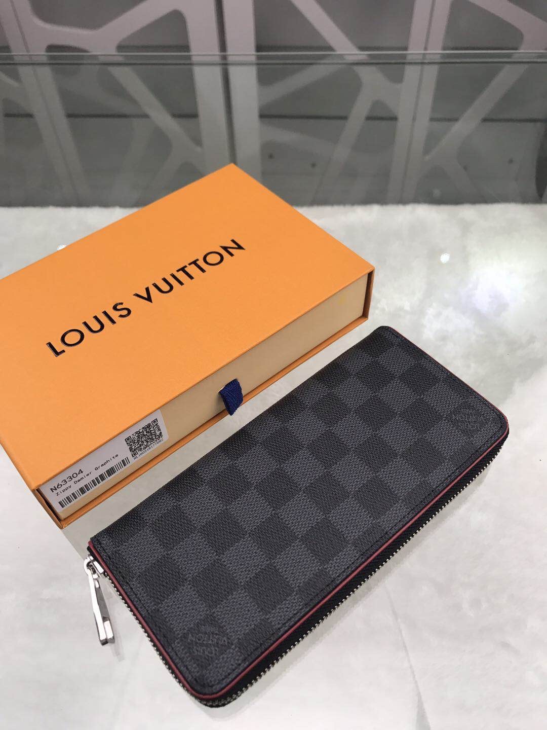 L0vis Vvtt0n Zippy Wallet Vertical Wallet Damier Graphite Canvas For Men, Men’s Wallet 7.9in/20cm LV