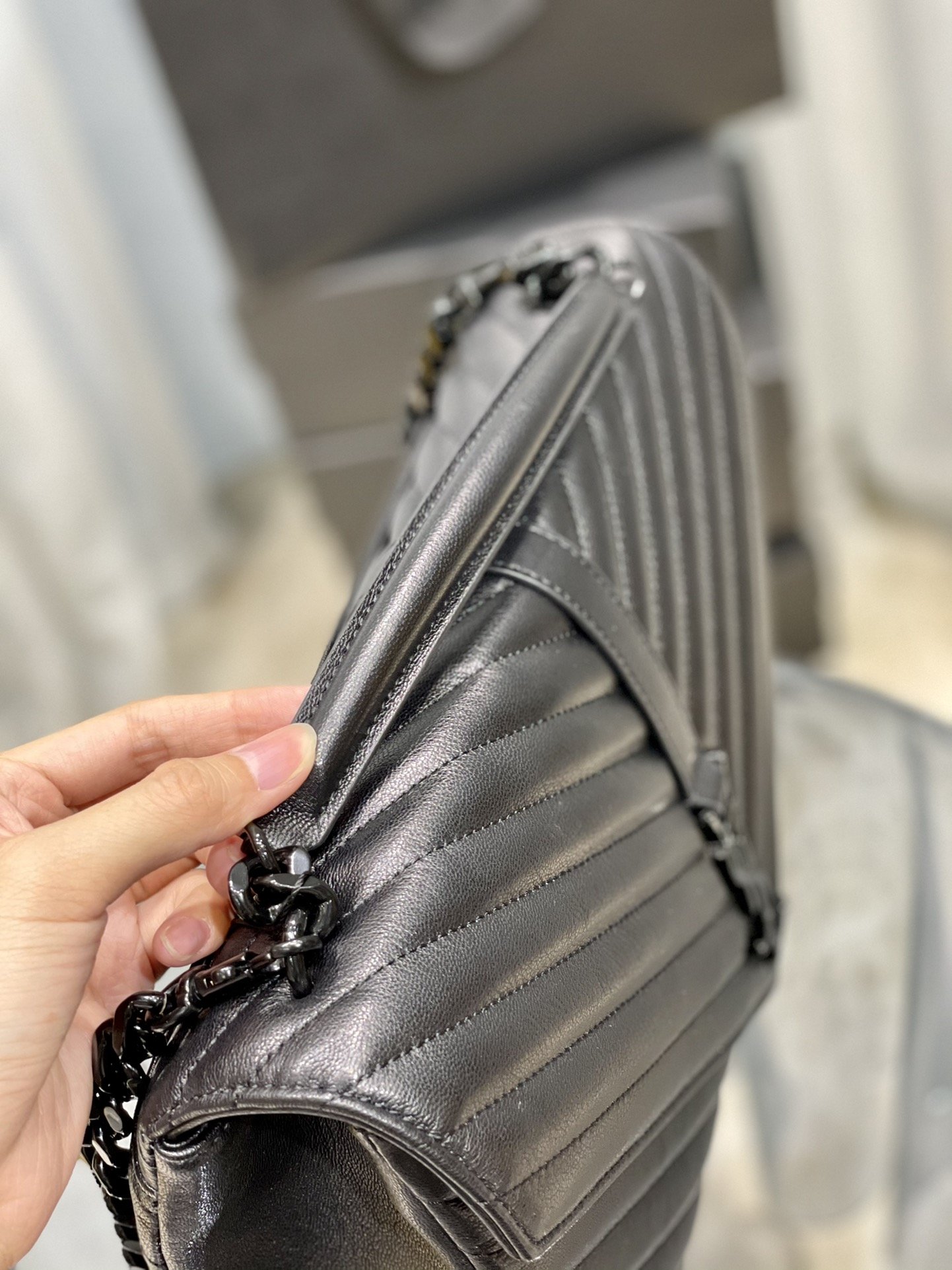 Sa1nt Lau*nt College Large Chain Bag Black With Metal Toned Hardware For Women 12.6in/32cm Y51 600278BRM081000