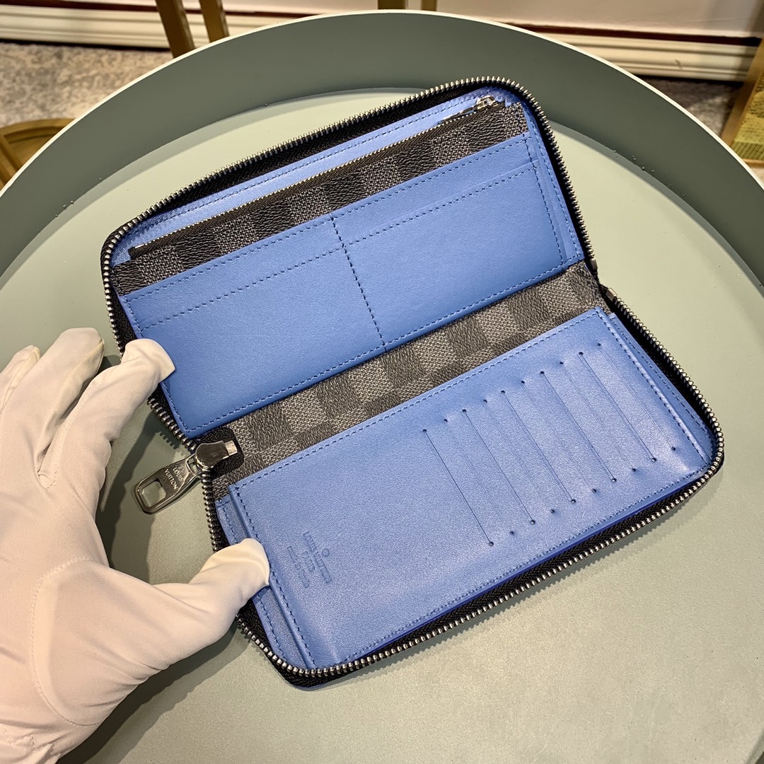 L0vis Vvtt0n Zippy Wallet Vertical Wallet Damier Graphite Canvas For Men, Men’s Wallet 7.9in/20cm LV