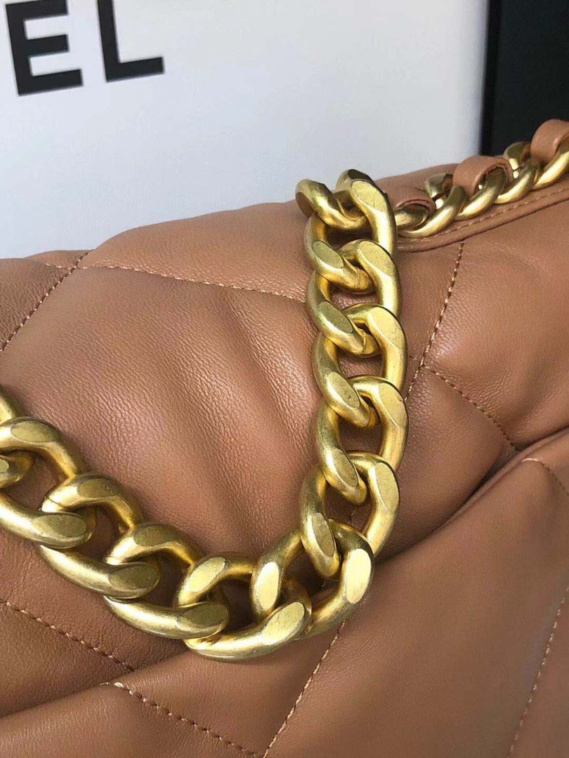 Ch**el 19 Handbag 26cm Brown For Women AS1160