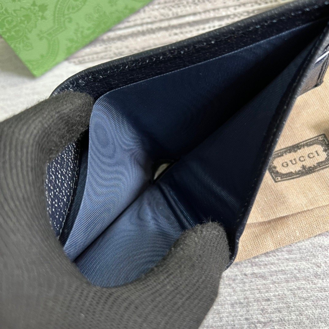 Gvc*1 Ophidia GG Wallet Beige and Blue For Men 4.3in/11cm GG 597606 96IWN 4076