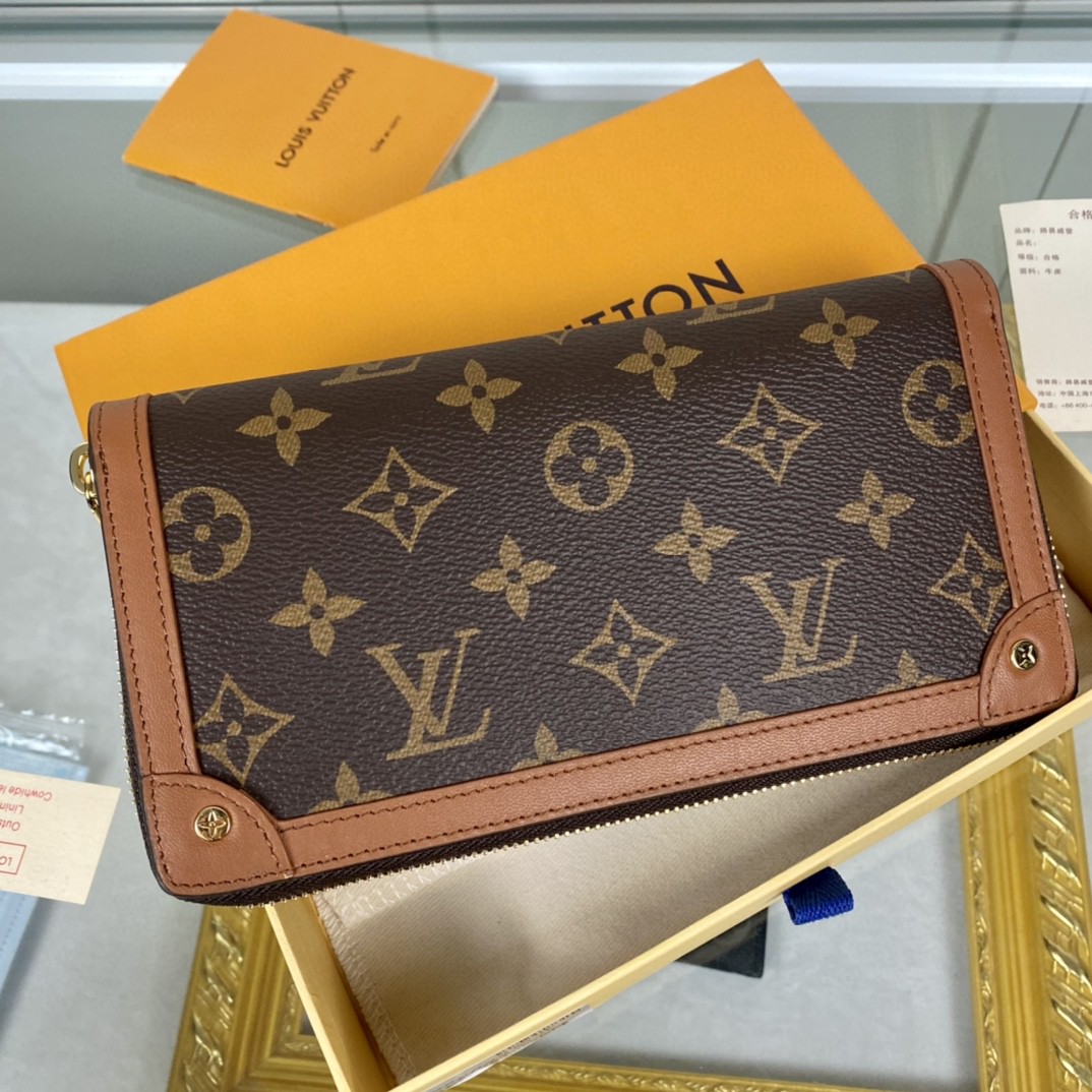 L0vis Vvtt0n Zippy Wallet Trunk Monogram Canvas For Men, Men’s Wallet 7.7in/19.5cm LV