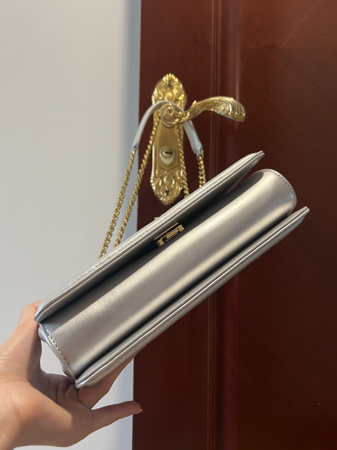 Dolce & Gabbana Large Devotion Bag In Quilted Nappa Silver For Women 10in/26cm DG