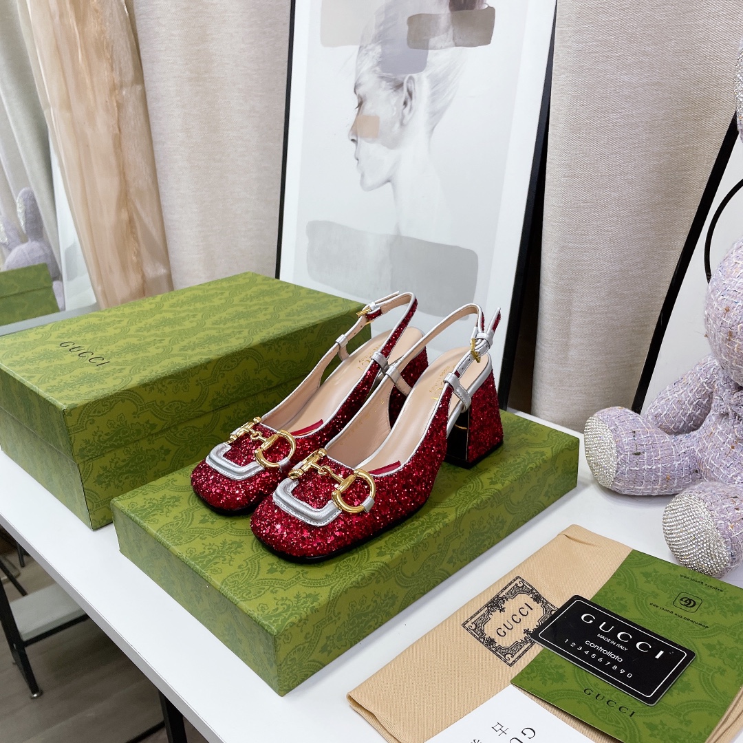 Gvc*1 Lovelight Slingback Mid-Heel With Horsebit Red For Women GG