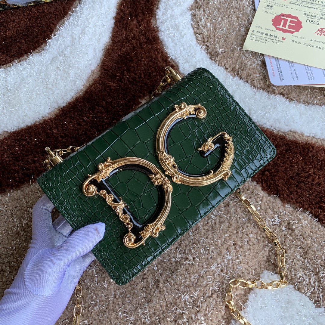 Dolce & Gabbana DG Girls Cross Body Bag Dark Green For Women 8.3in/21cm DG