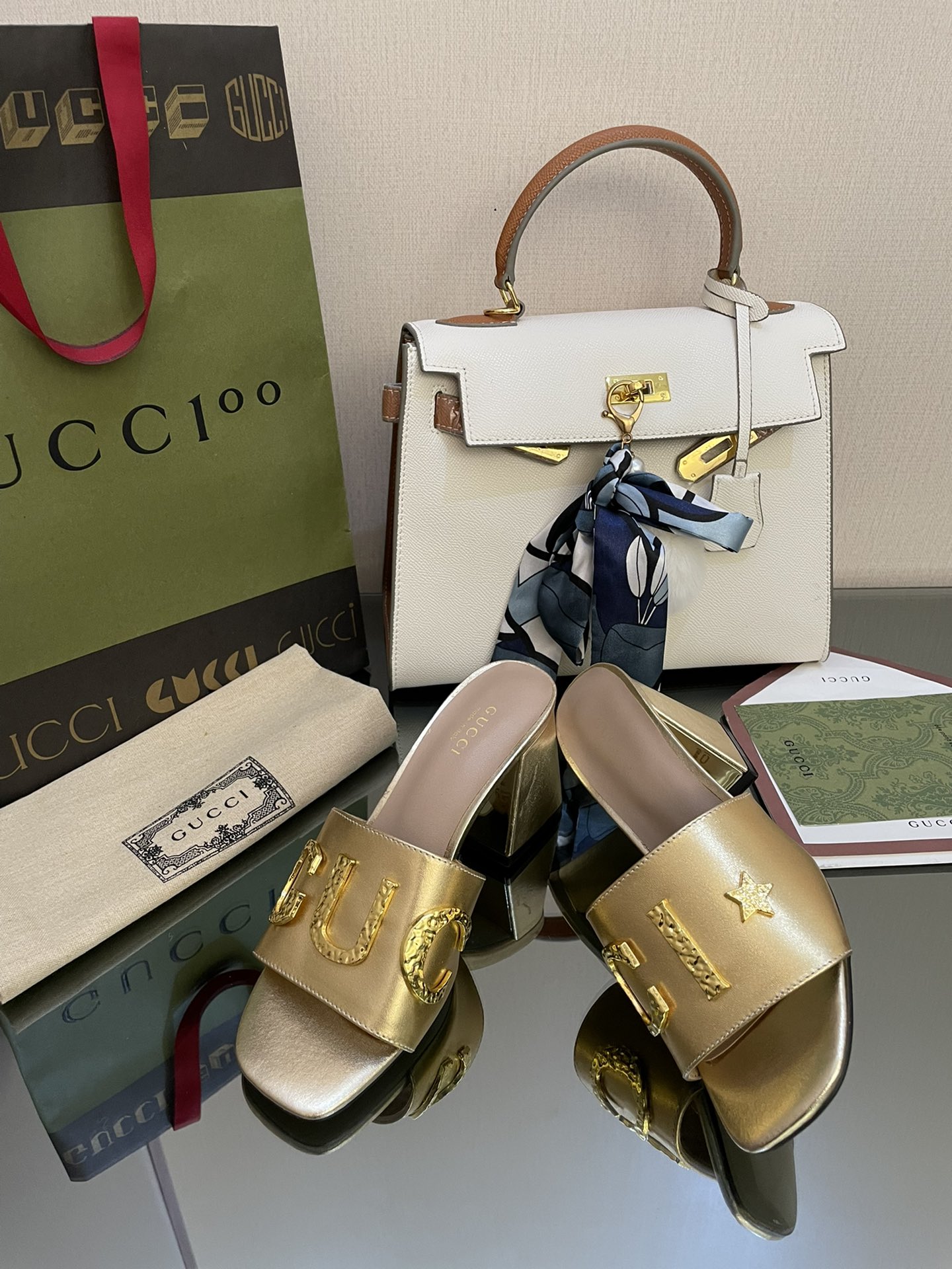 Gvc*1 Women’s ‘Gvc*1’ Slide Sandal Gold For Women GG