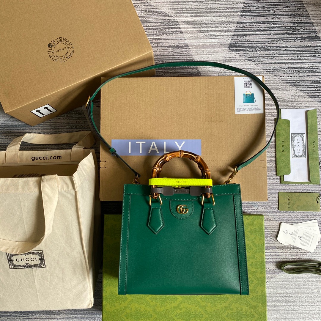 Gvc*1 Diana Medium Tote Bag Green For Women, Women’s Bags 11in/27cm GG ‎