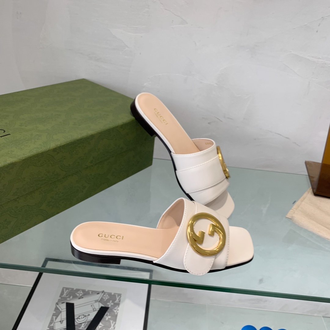 Gvc*1 Blondie Slide Sandal White For Women GG