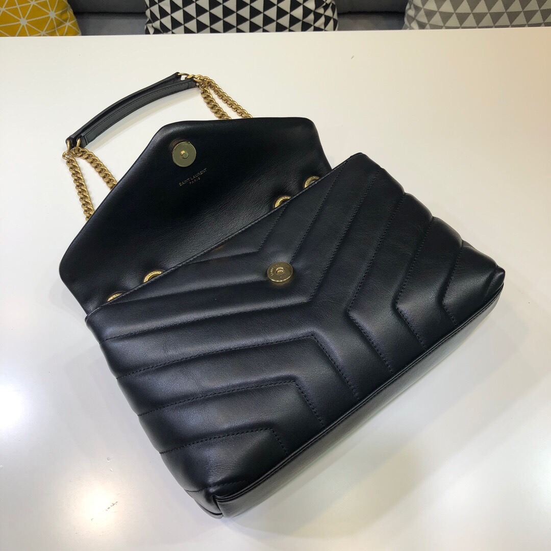 Sa1nt Lau*nt Loulou Small Chain Bag In Matelassé “Y” Black For Women 9.8in/23cm Y51 494699DV7271000