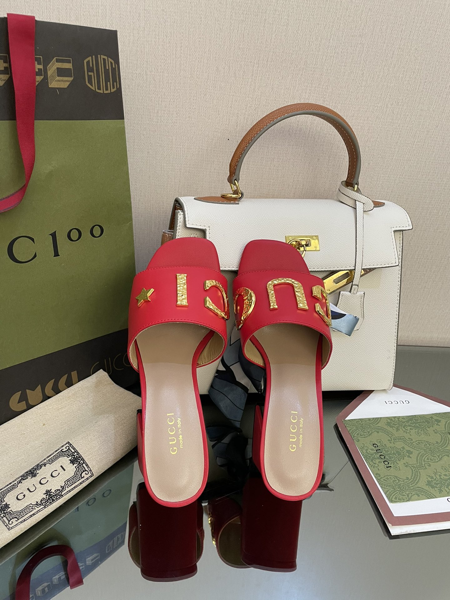 Gvc*1 Women’s ‘Gvc*1’ Slide Sandal Red For Women GG