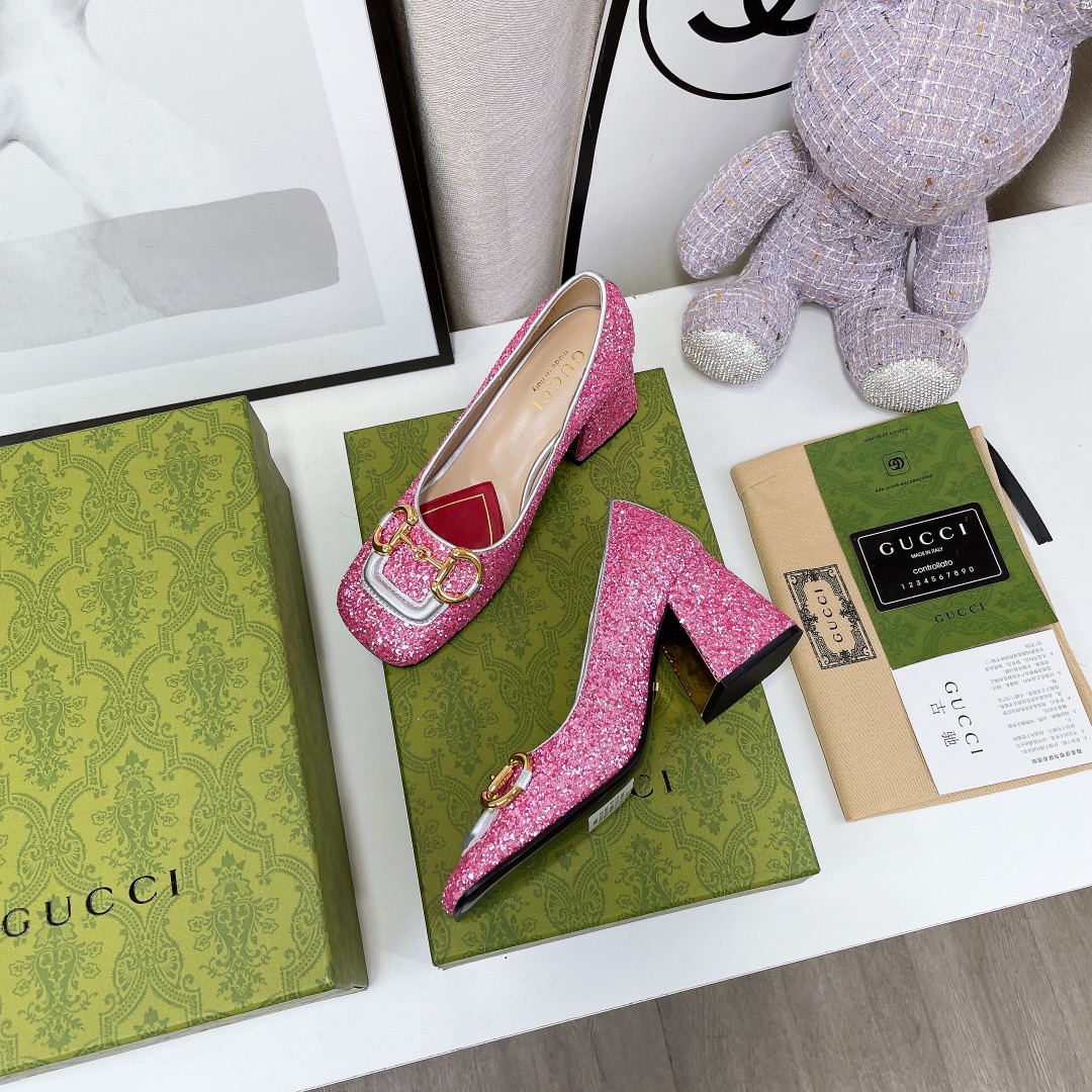 Gvc*1 Lovelight Mid-Heel Crystal Ballet Flat With Horsebit Silver For Women GG