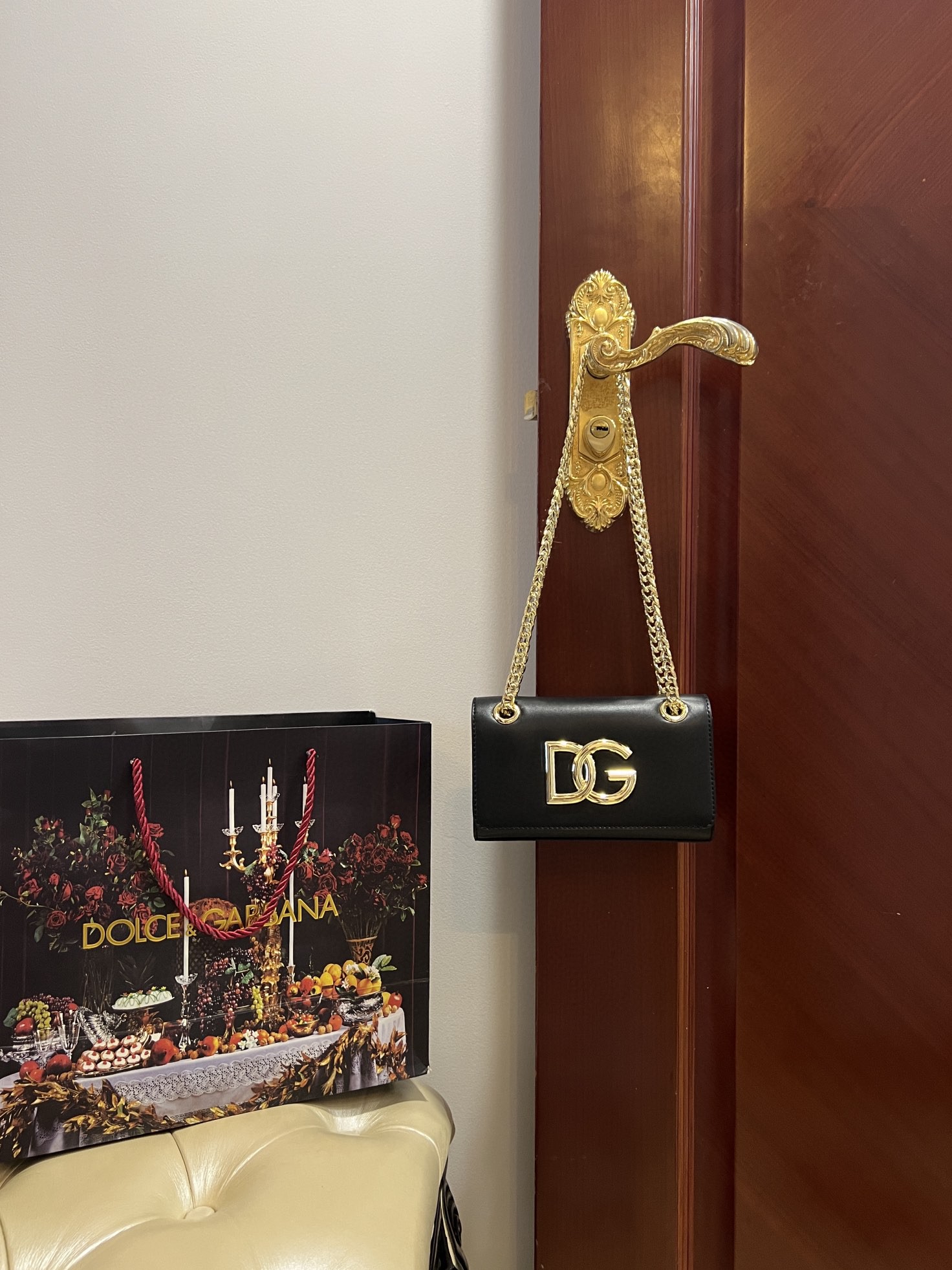 Dolce & Gabbana Polished 3.5 Phone Bag Black For Women 7.3in/19cm DG