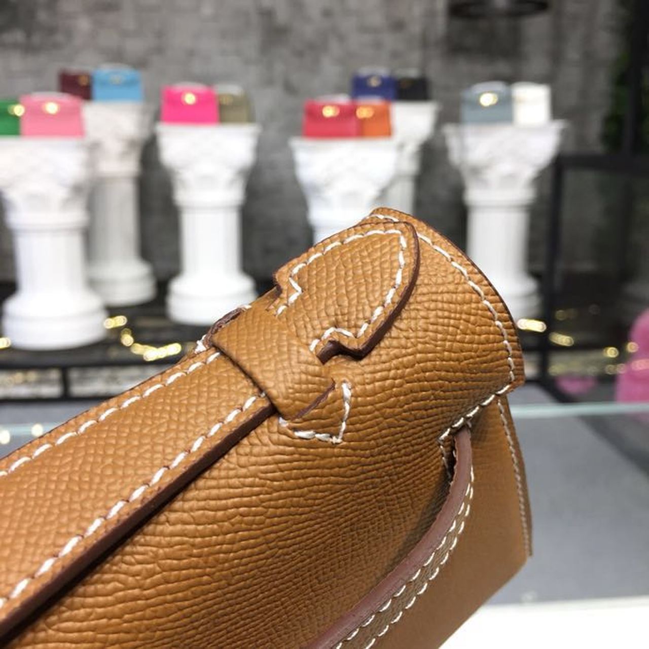 H**me5 Mini Kelly KP Pochette Gold For Women Gold Toned Hardware 8.7in/22cm