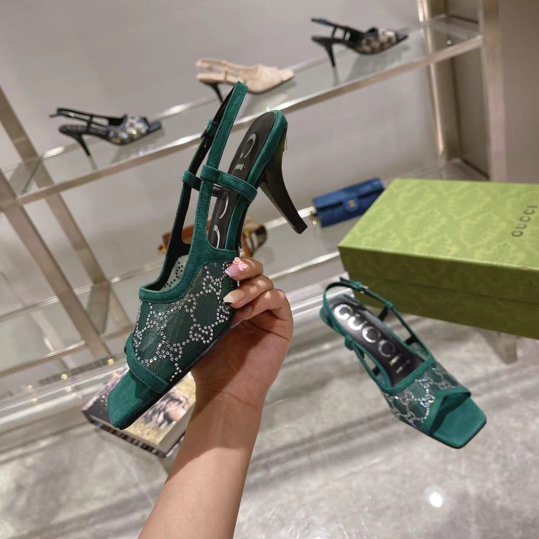 Gvc*1 Women’s GG Slingback Mid-Heel Pump Black For Women GG