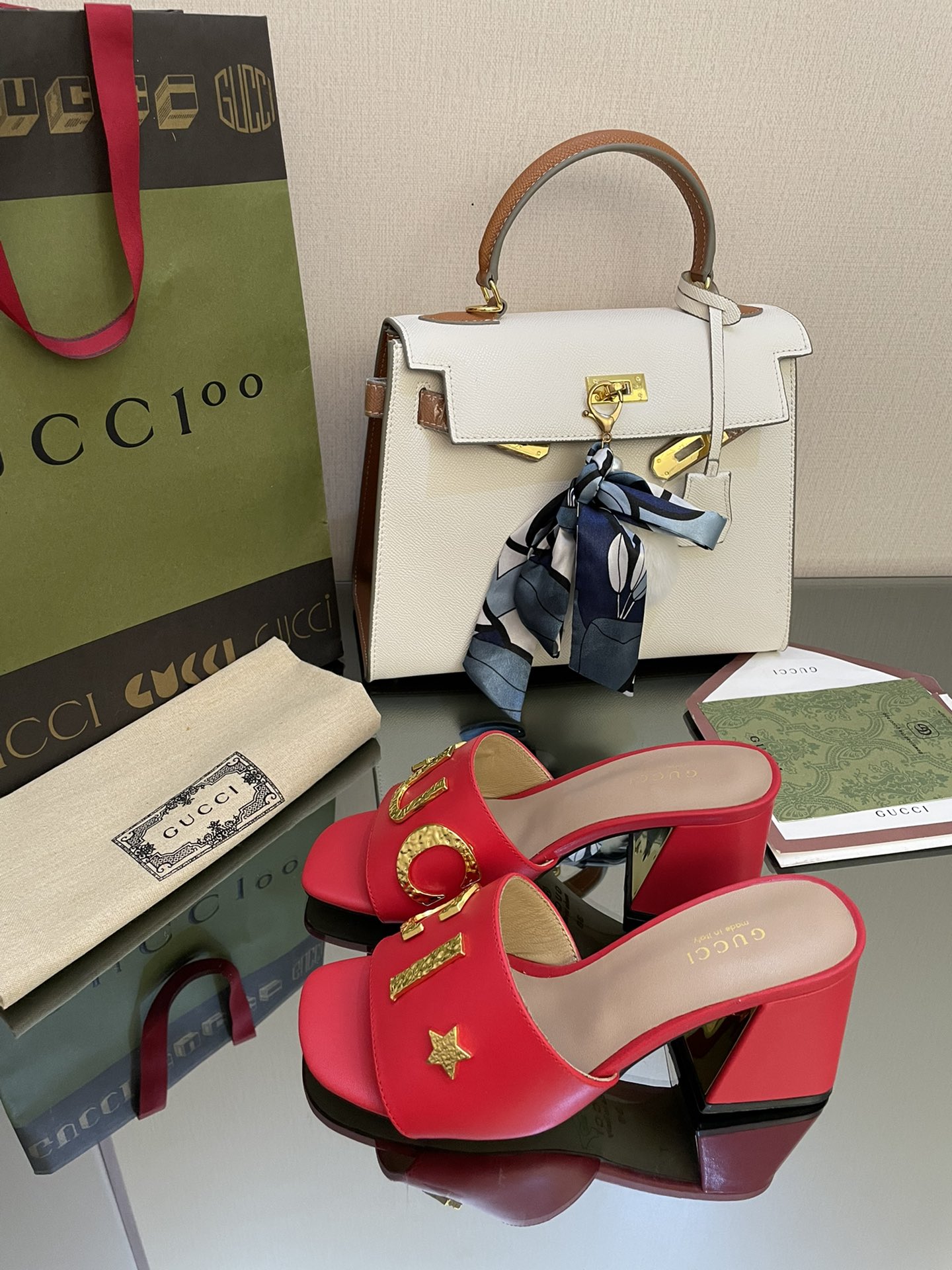 Gvc*1 Women’s ‘Gvc*1’ Slide Sandal Red For Women GG