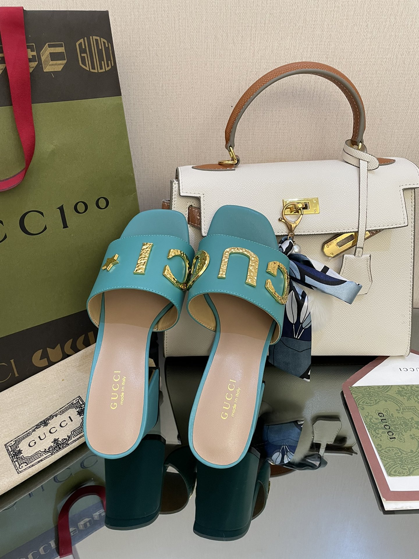 Gvc*1 Women’s ‘Gvc*1’ Slide Sandal Jade Green For Women GG