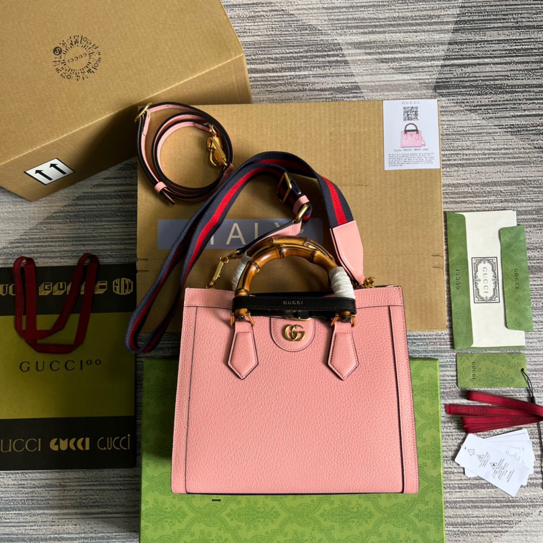 Gvc*1 Diana Medium Tote Bag Pink For Women, Women’s Bags 11in/27cm GG