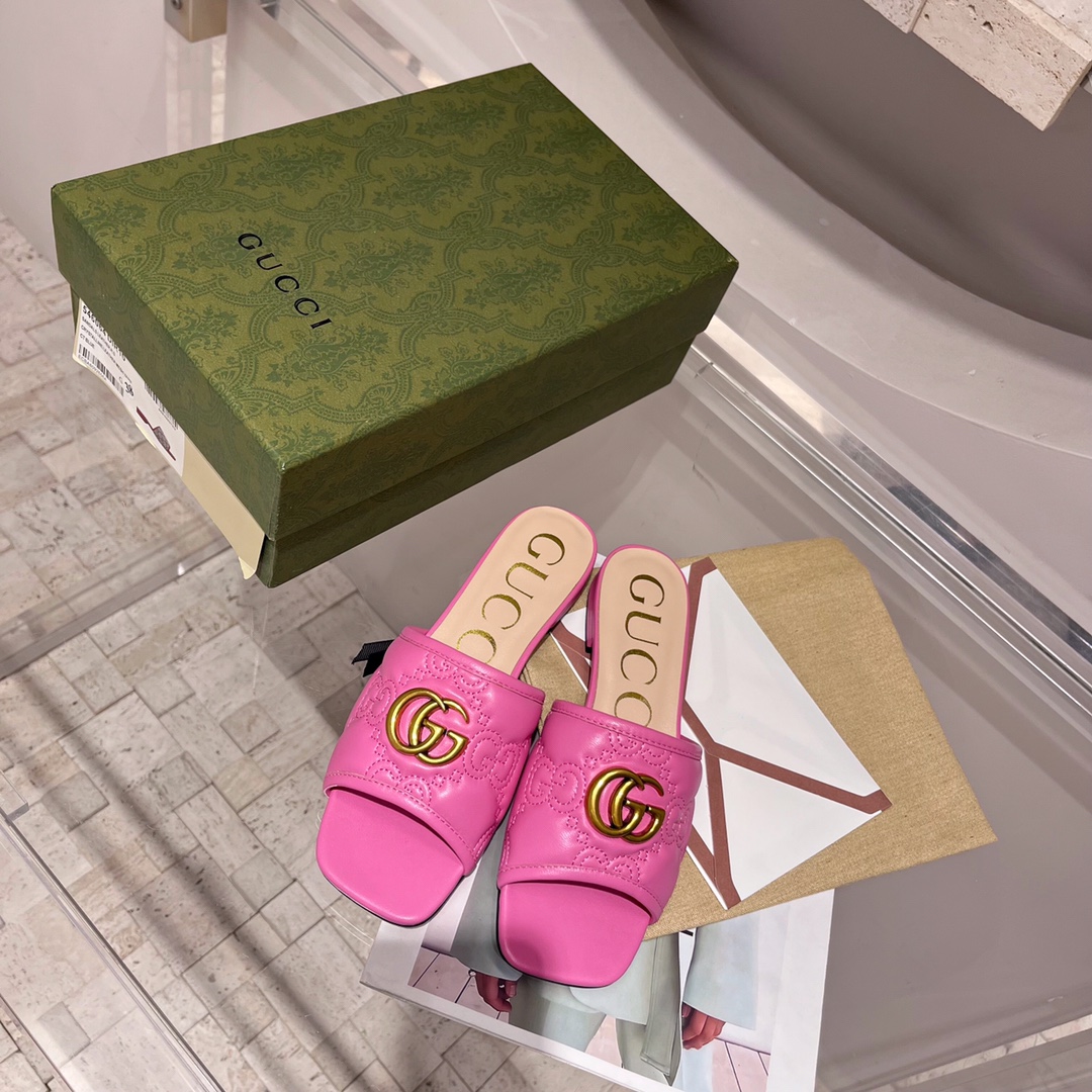 Gvc*1 Women’s Slide Sandal With Double G Pink For Women GG