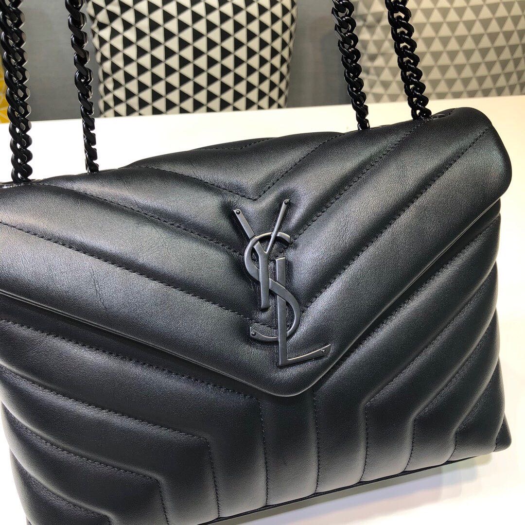 Sa1nt Lau*nt Loulou Small Chain Bag In Matelassé “Y” Black For Women 9.8in/23cm Y51 494699DV7281000