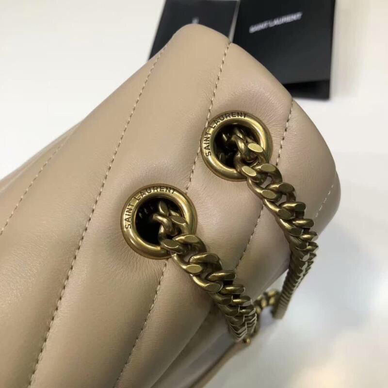 Sa1nt Lau*nt Loulou Small Chain Bag In Matelassé “Y” Beige For Women 9.8in/23cm Y51 494699DV7272721