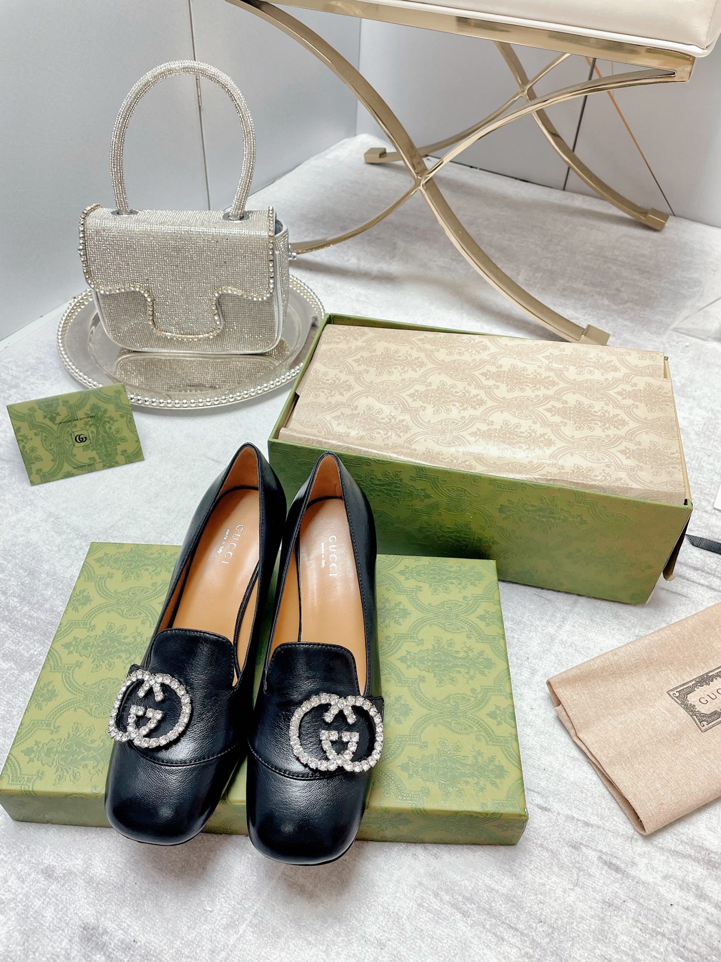 Gvc*1 Women’s Mid-Heel Pump With GG Logo Black For Women GG