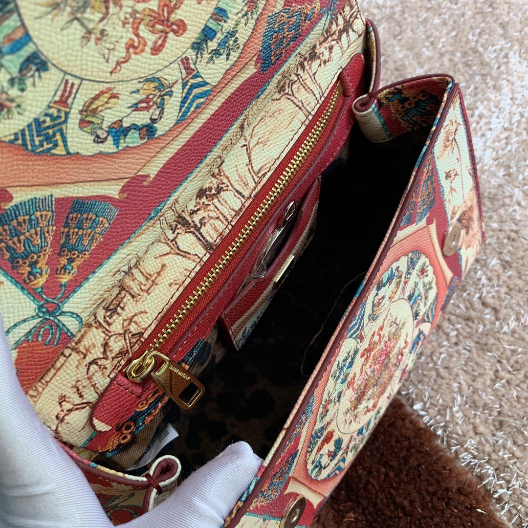 Dolce & Gabbana Medium Sicily Handbag Unique Print Motifs Muticolour For Women 10.2in/26cm DG