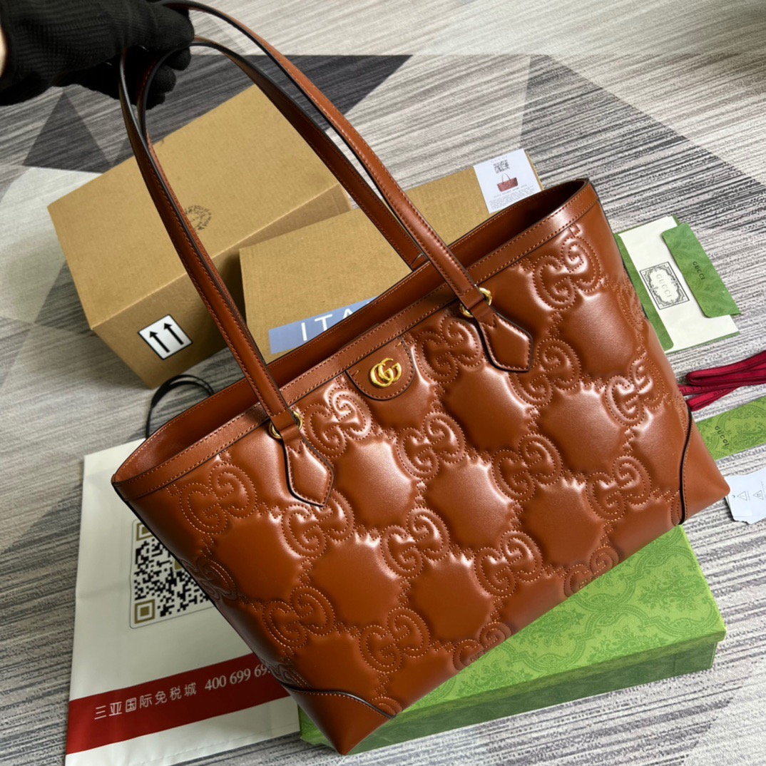 Gvc*1 GG Medium Tote Brown For Women, Women’s Bags 15in/38cm GG 631685 UM8IG 2546
