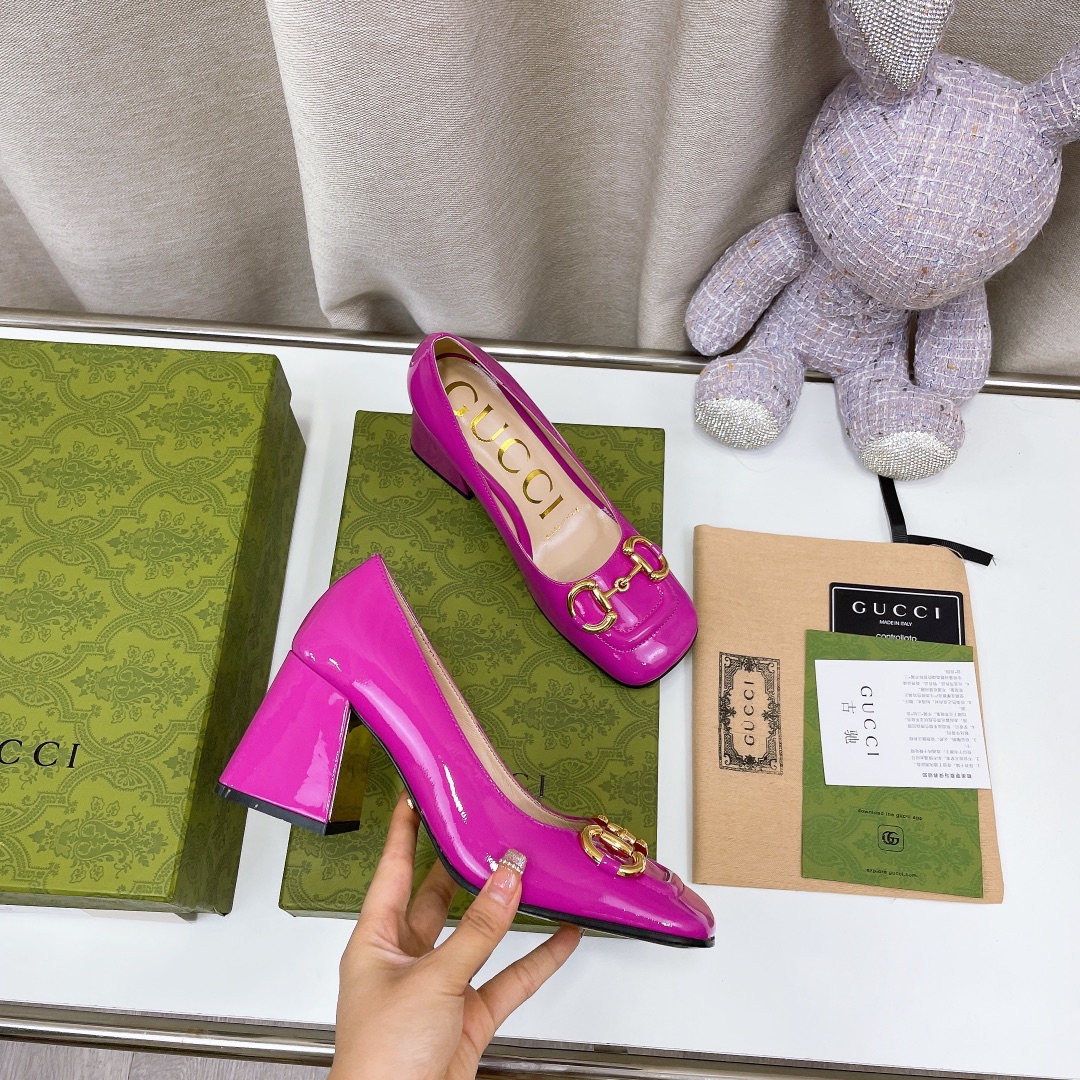 Gvc*1 Women’s Mid-Heel Ballet Flat With Horsebit Dark Pink For Women GG