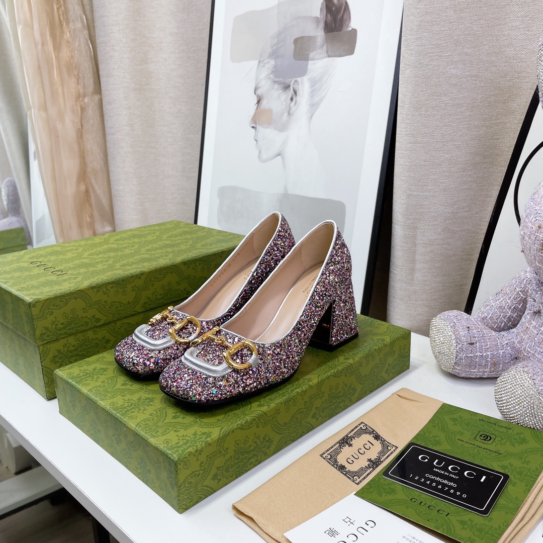 Gvc*1 Lovelight Mid-Heel Crystal Ballet Flat With Horsebit Multicolor For Women GG