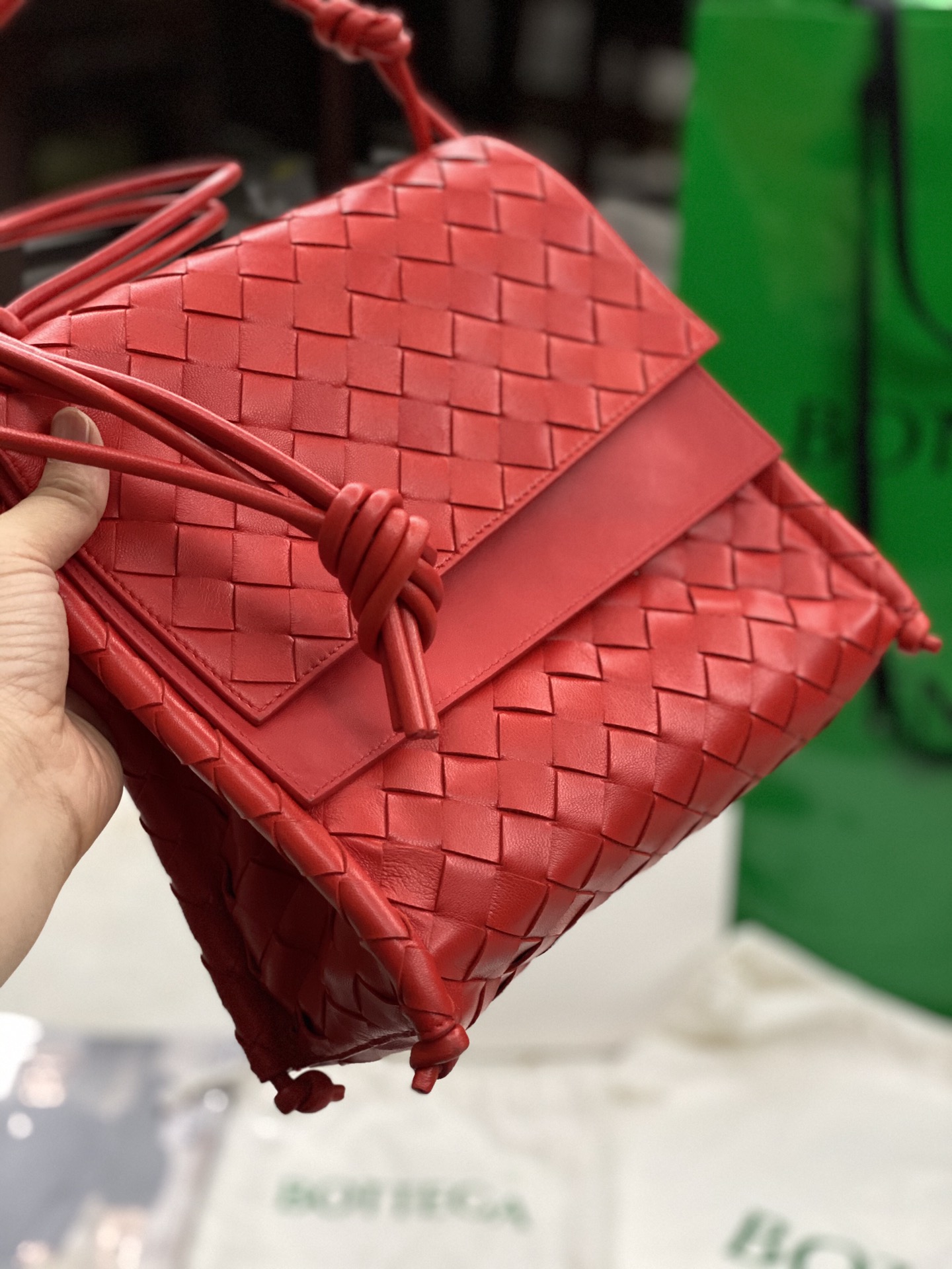 B0tt*ga Ven*ta Backpack Red, For Women, Women’s Bags 8.9in/22.5cm