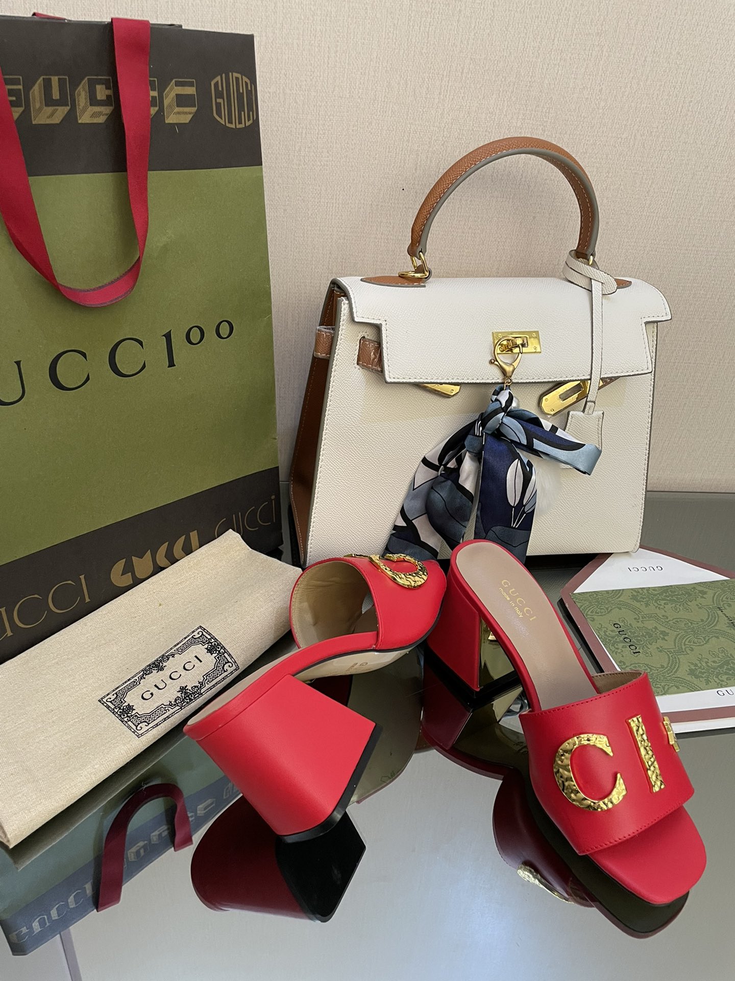 Gvc*1 Women’s ‘Gvc*1’ Slide Sandal Red For Women GG