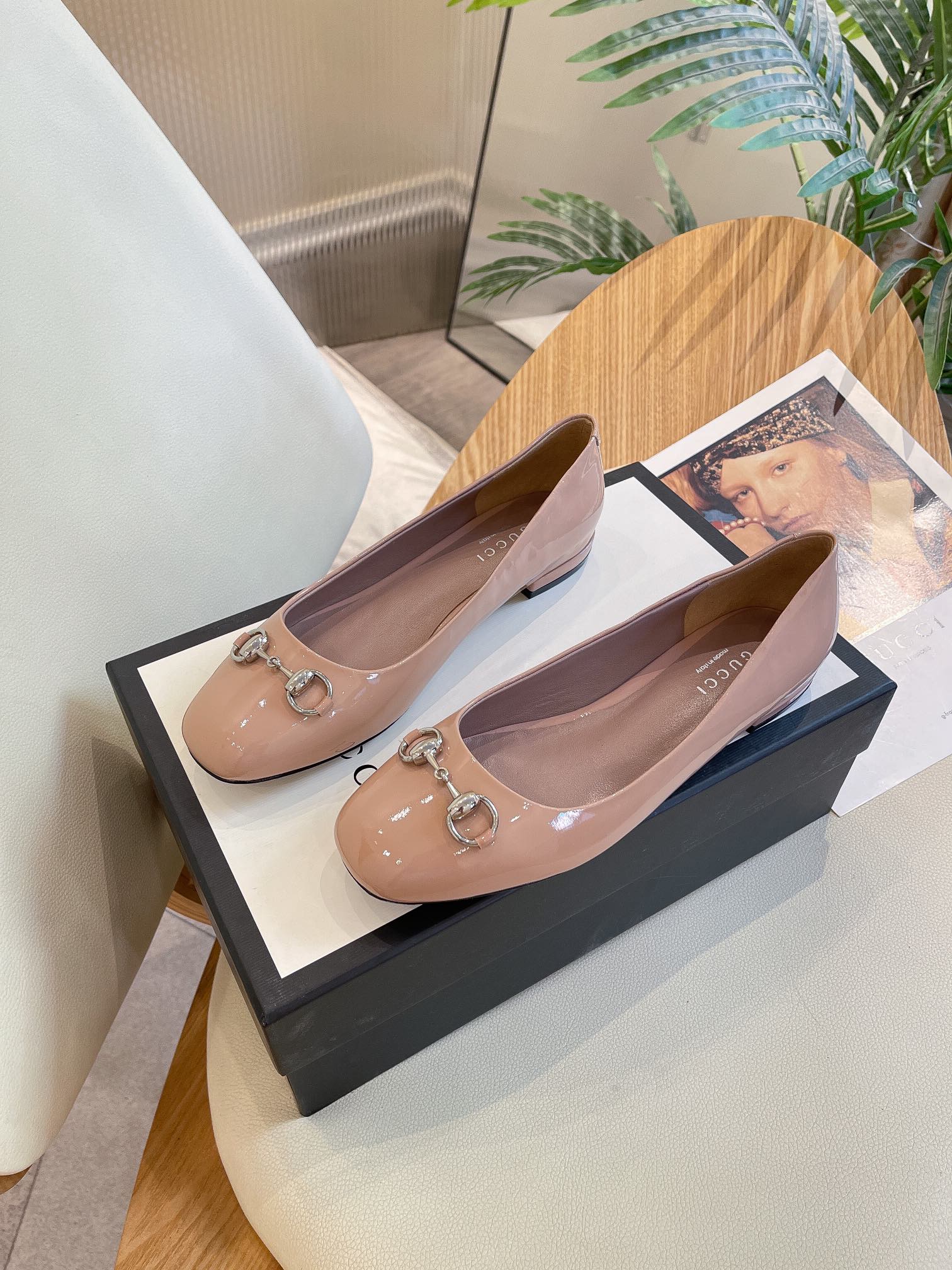 Gvc*1 Women’s Ballet Flat With Horsebit Pink For Women GG