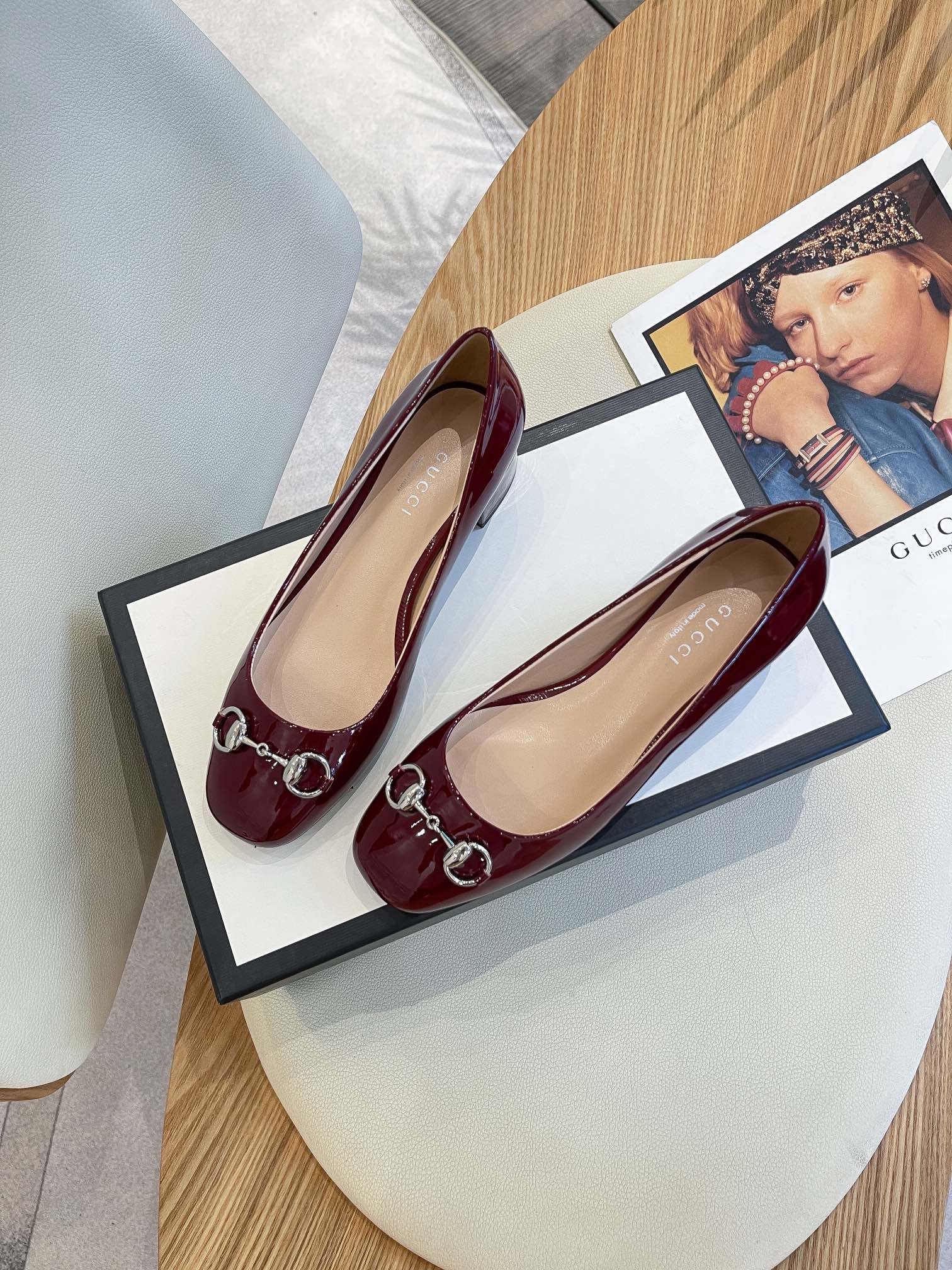 Gvc*1 Women’s Ballet Flat With Horsebit Red For Women GG