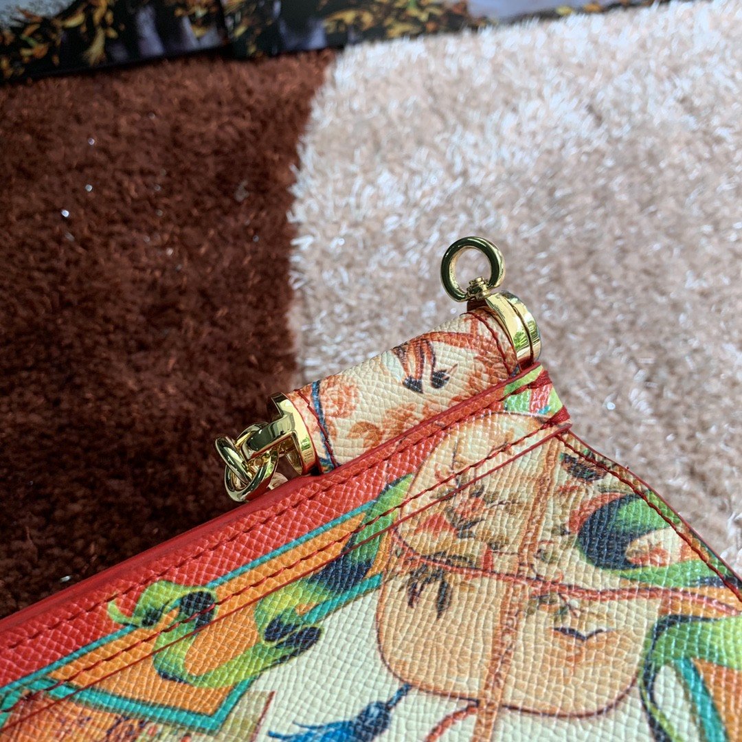 Dolce & Gabbana Medium Sicily Handbag Unique Print Motifs Muticolour For Women 10.2in/26cm DG