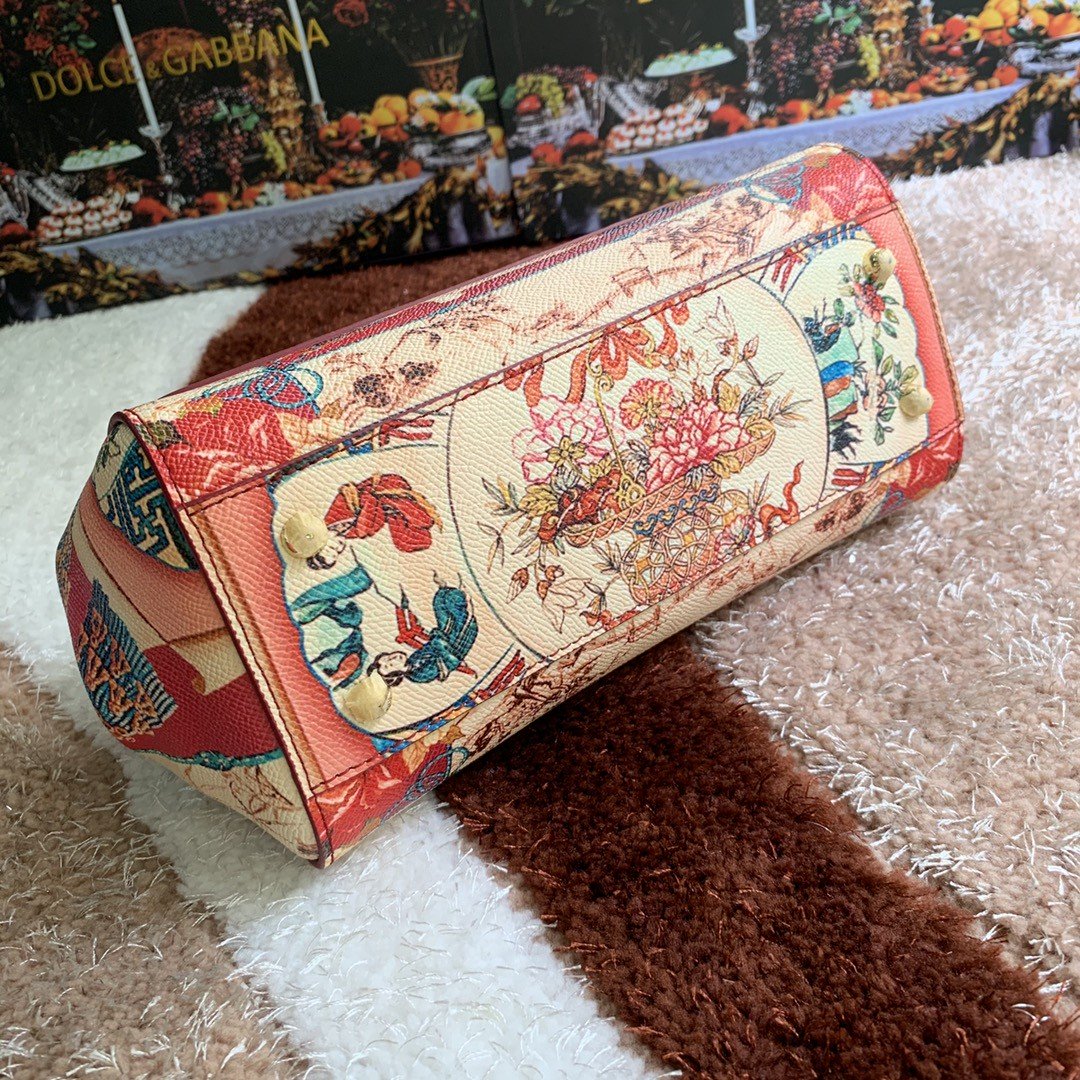 Dolce & Gabbana Medium Sicily Handbag Unique Print Motifs Muticolour For Women 10.2in/26cm DG
