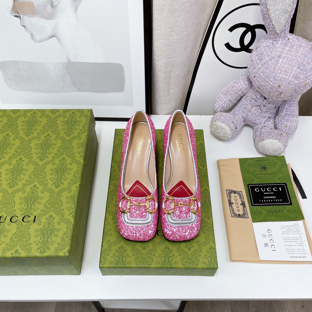 Gvc*1 Lovelight Mid-Heel Crystal Ballet Flat With Horsebit Silver For Women GG