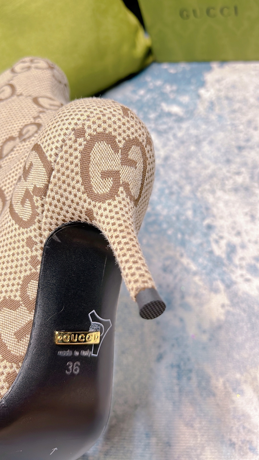 Gvc*1 Women’s Lisa Monogram Canvas Ankle Boots Beige For Women GG