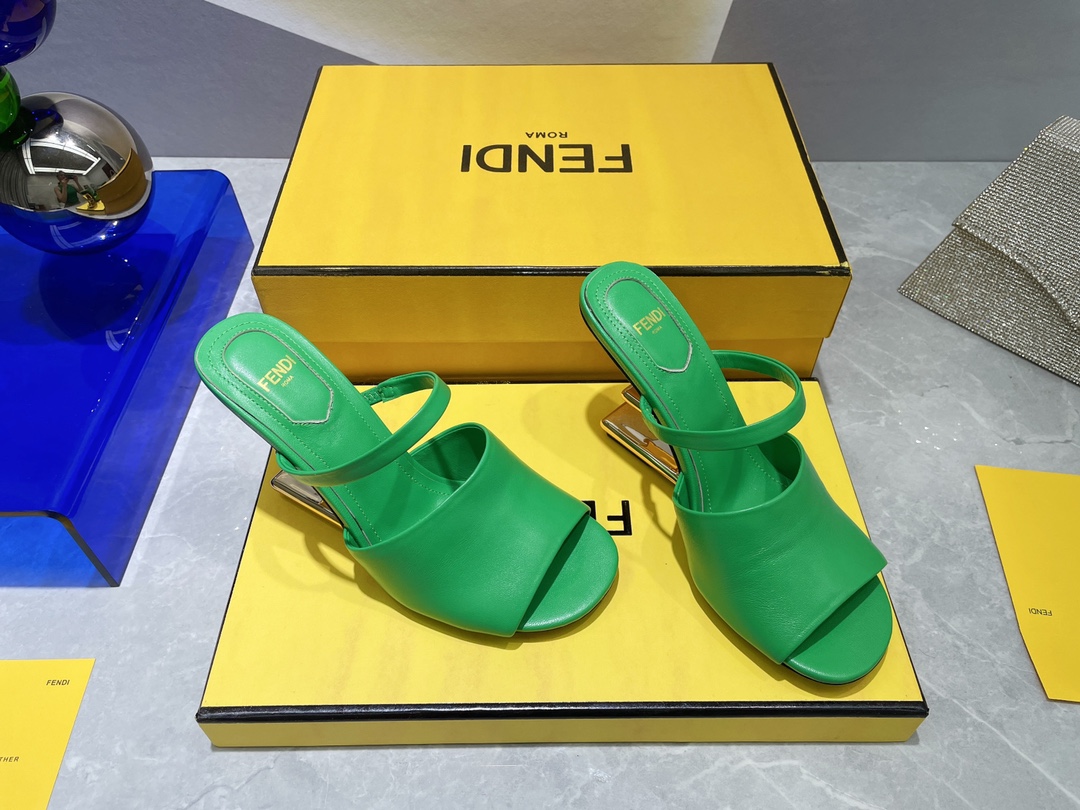 F**di First Green High-Heeled Sandals For Women