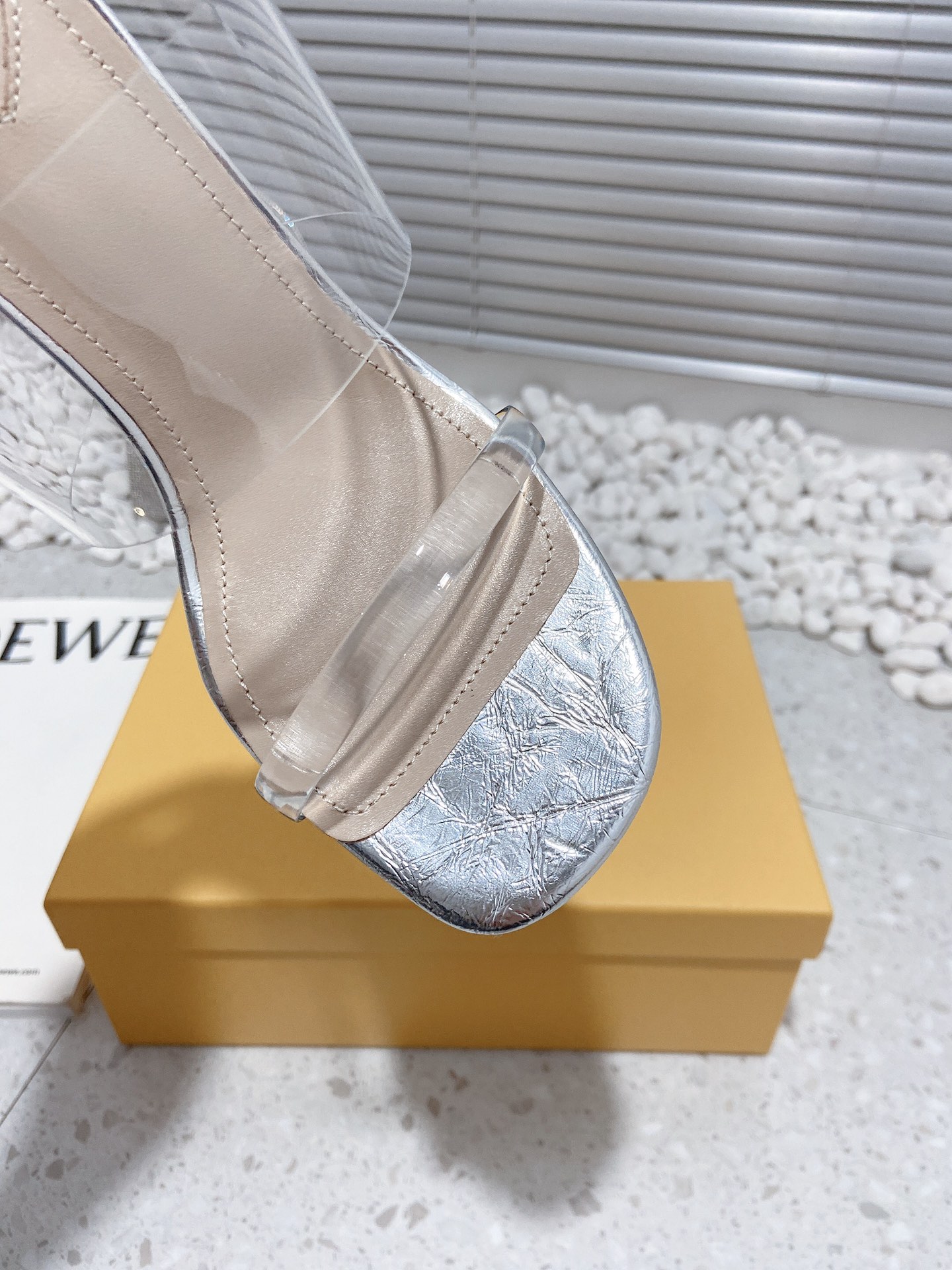 F**di First Silver Transparent High-Heeled Sandals For Women