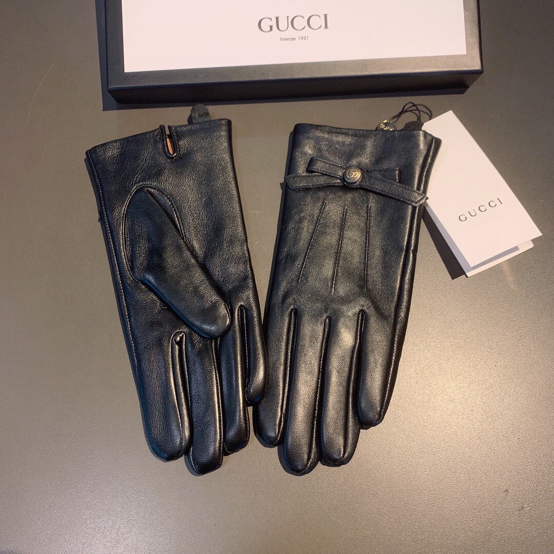Gvc*1 Gloves With Signature Double G Motif In Black