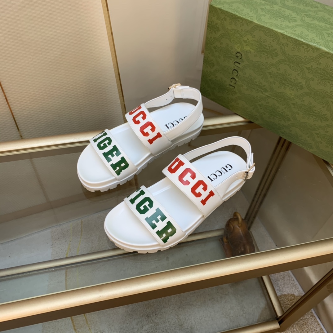 Gvc*1 Women’s Tiger And Buckle Sandal White For Women GG