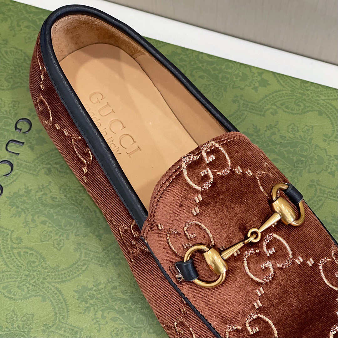 Gvc*1 Men’s Jordan GG Velvet Loafer Brown For Men 430088-9JT80-2091