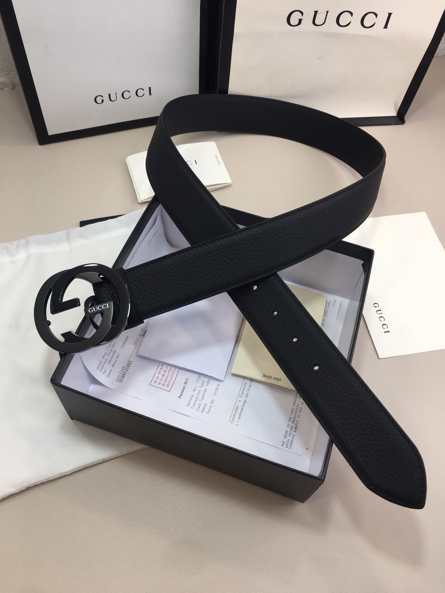 Gvc*1 GG Marmont Reversible Belt Black
