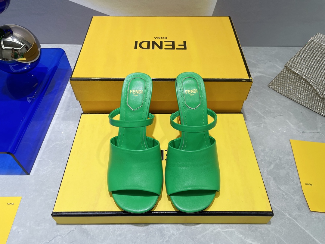 F**di First Green High-Heeled Sandals For Women